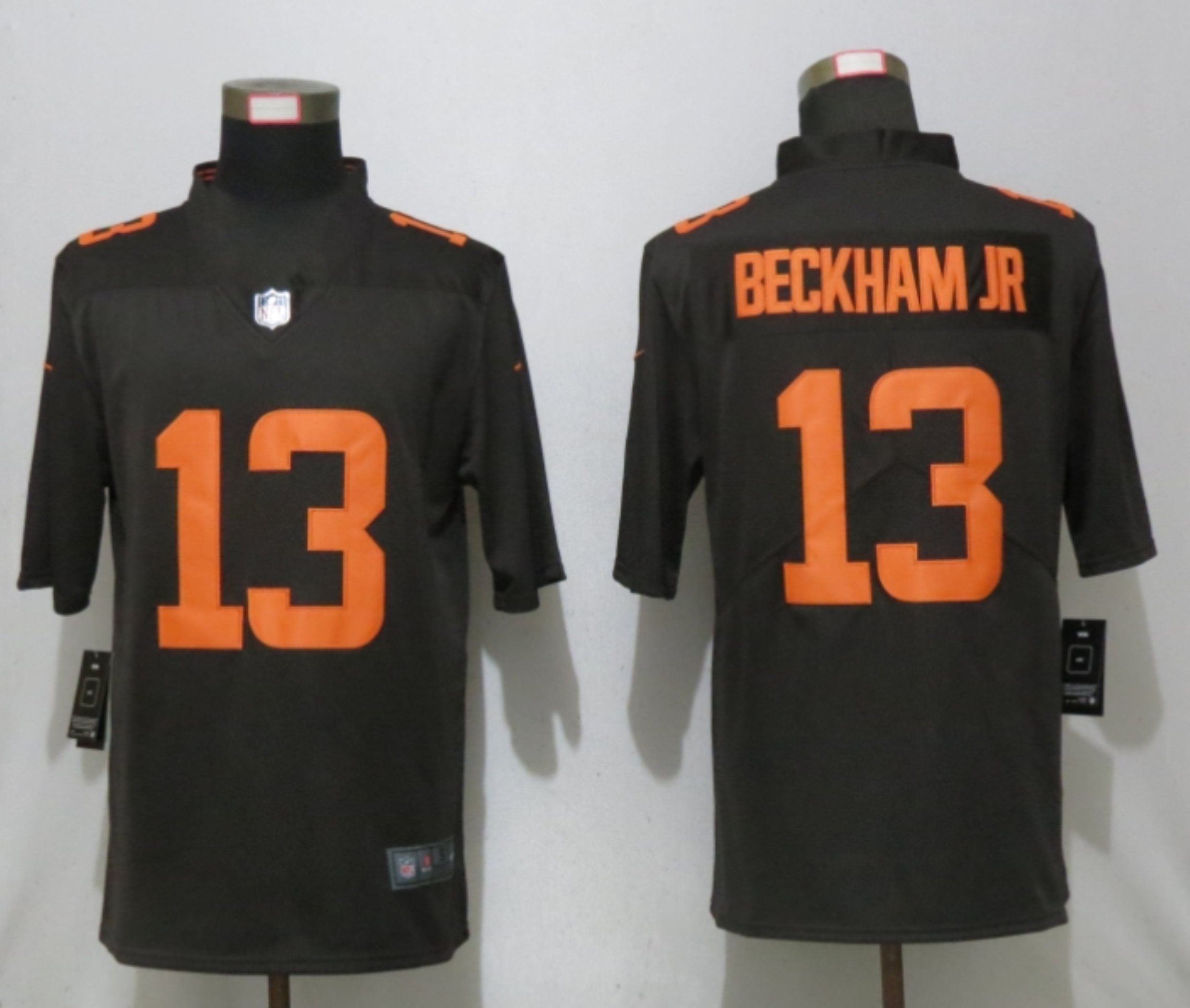 Men New Nike Cleveland Browns #13 Beckham jr Brown lternate Vapor Limited Jersey->cleveland browns->NFL Jersey
